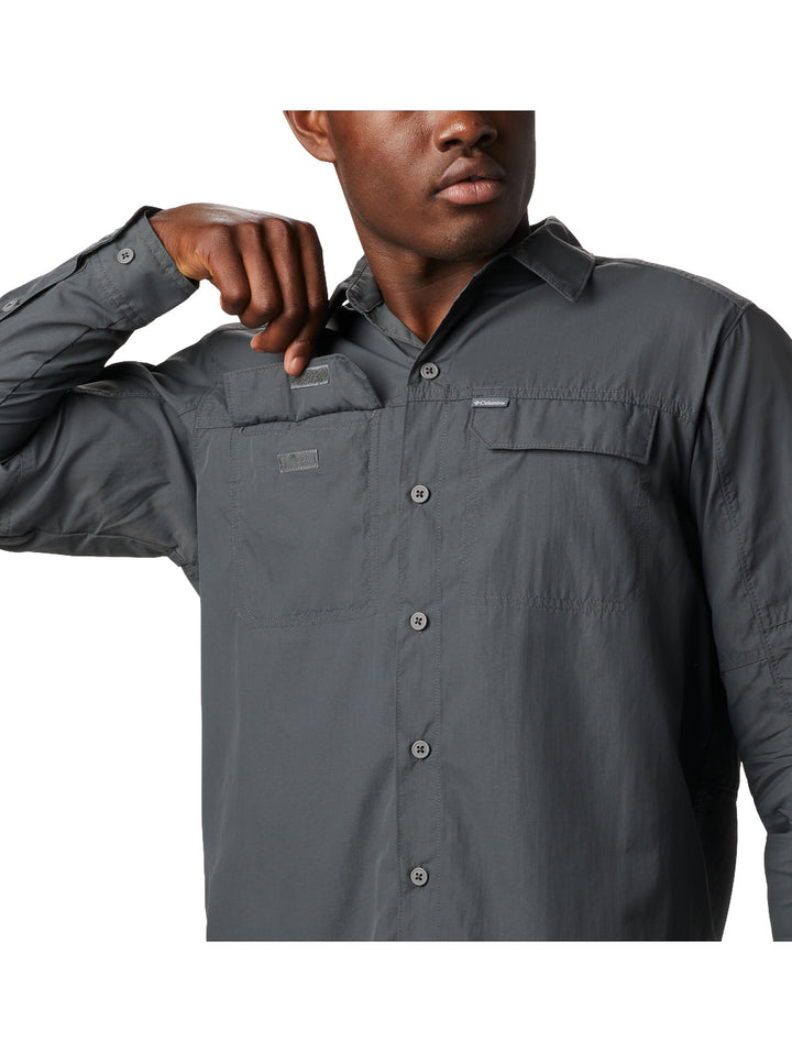 Camisa Columbia Silver Ridge 2.0 Manga Larga Color Gris