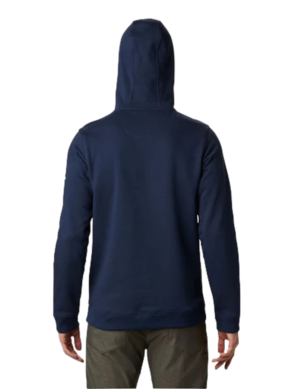 Sudadera con capucha color azul marino de la marca Columbia con logotipo blanco en el pecho y bolsillo frontal.