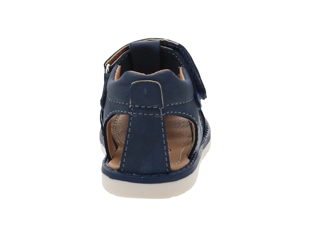 Sandalia VAVITO para niño en color azul marino con cierre de velcro y suela blanca.