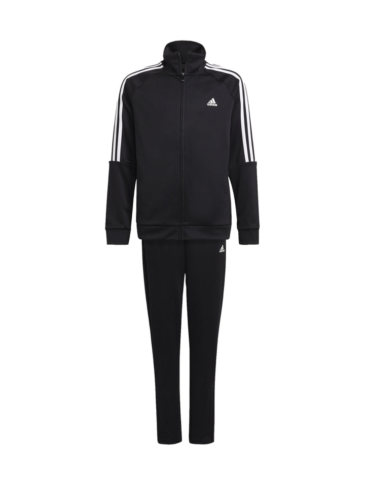Conjunto deportivo Adidas para niño en color negro con rayas blancas en las mangas.