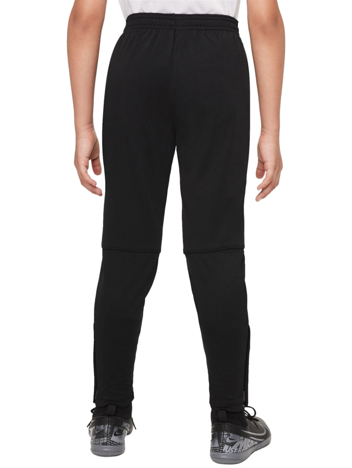 Pantalones deportivos Nike de color negro con logotipo naranja en la pierna izquierda.