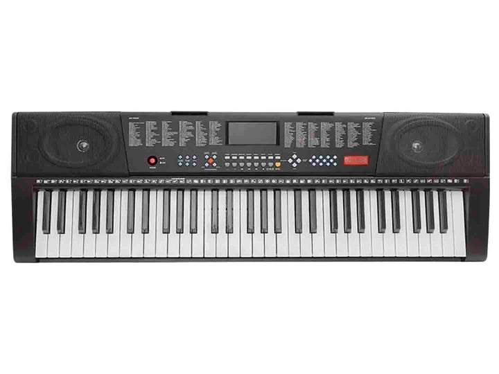 Teclado musical electrónico Kaiser Mitzu de 61 teclas en color negro con teclas blancas y negras.