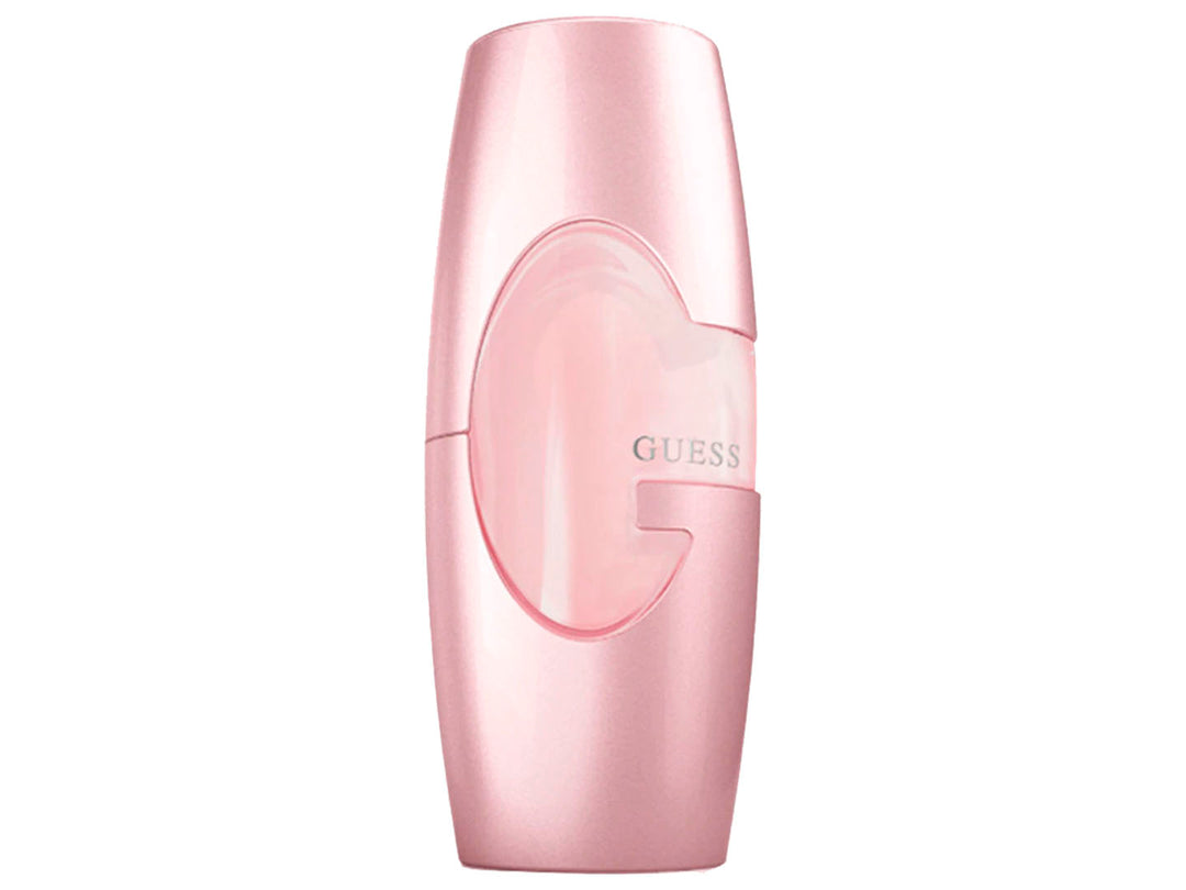 Perfume Guess Forever para mujer en botella y caja de color rosa brillante.