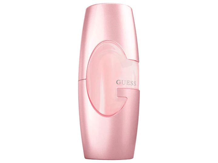 Perfume Guess Forever para mujer en botella y caja de color rosa brillante.