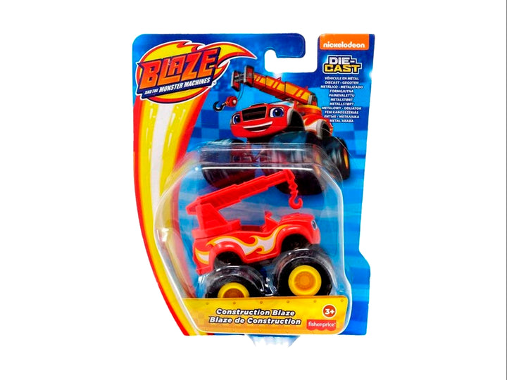 Vehículo de juguete Construction Blaze rojo con grúa, en empaque original de Fisher-Price.
