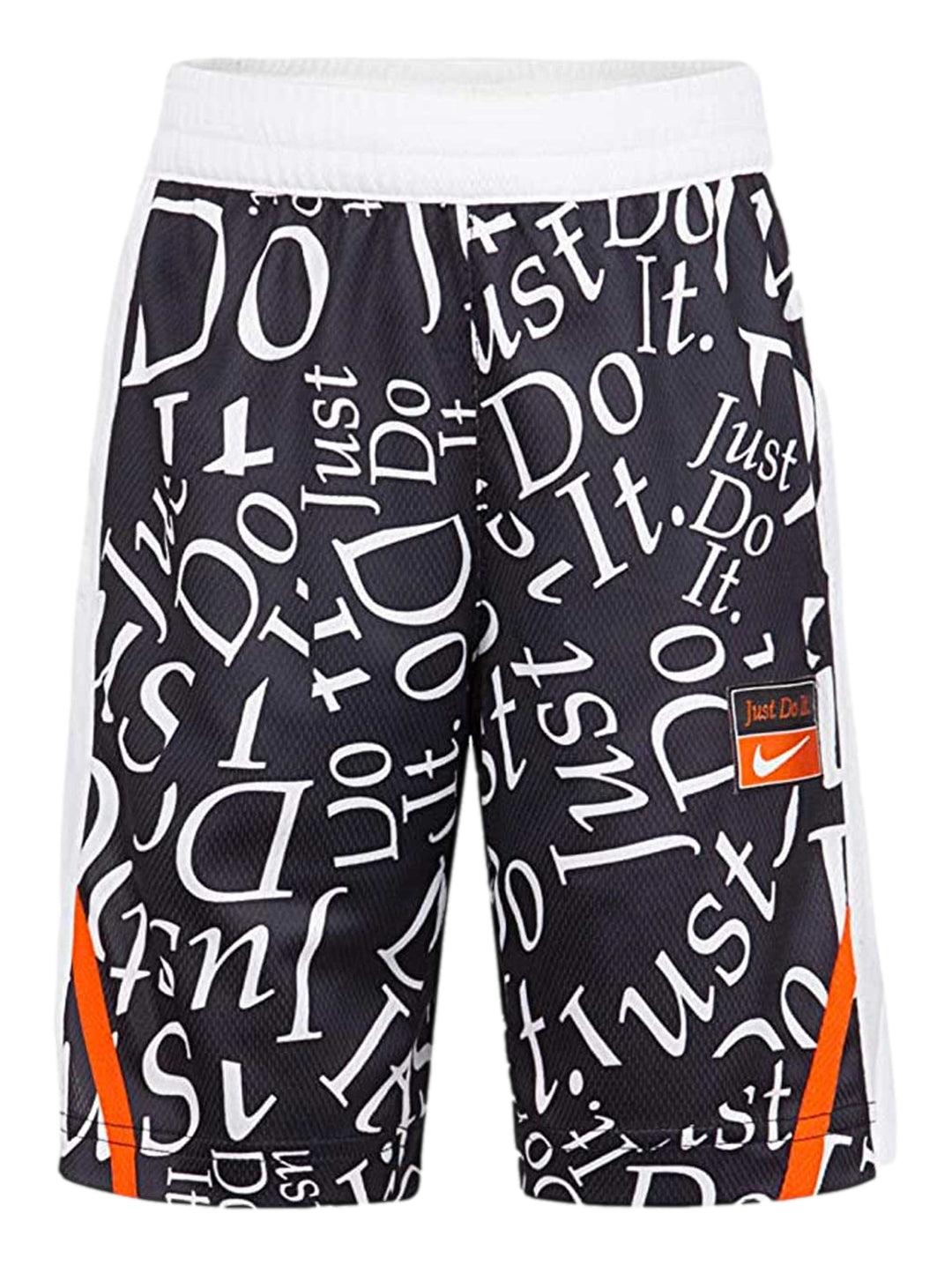 Shorts deportivos Nike color negro con estampado blanco de texto &