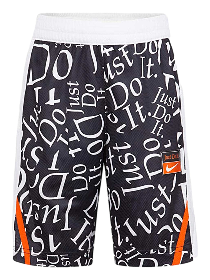 Shorts deportivos Nike color negro con estampado blanco de texto &