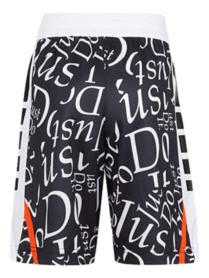 Shorts deportivos Nike color negro con estampado blanco de texto &