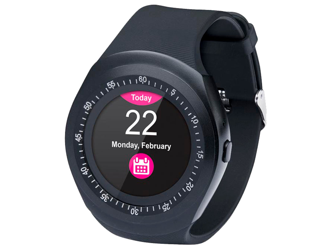 Reloj inteligente Kaiser Mizu GSW 8015 de color negro con pantalla circular digital.