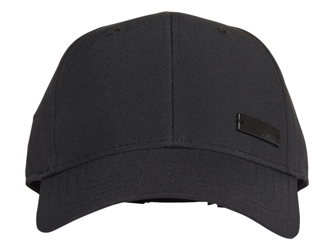 Gorra de béisbol Adidas en color negro con visera curva y detalle de logo lateral.