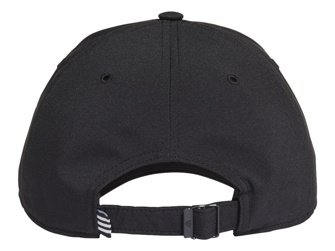 Gorra de béisbol Adidas en color negro con visera curva y detalle de logo lateral.