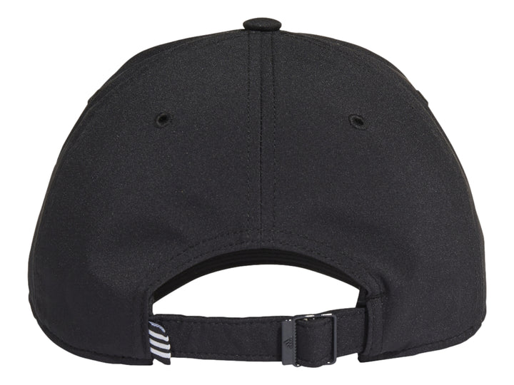 Gorra de béisbol Adidas en color negro con visera curva y detalle de logo lateral.