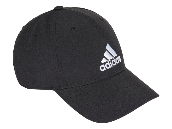 Gorra de béisbol Adidas color negro con logotipo blanco bordado en el frente.