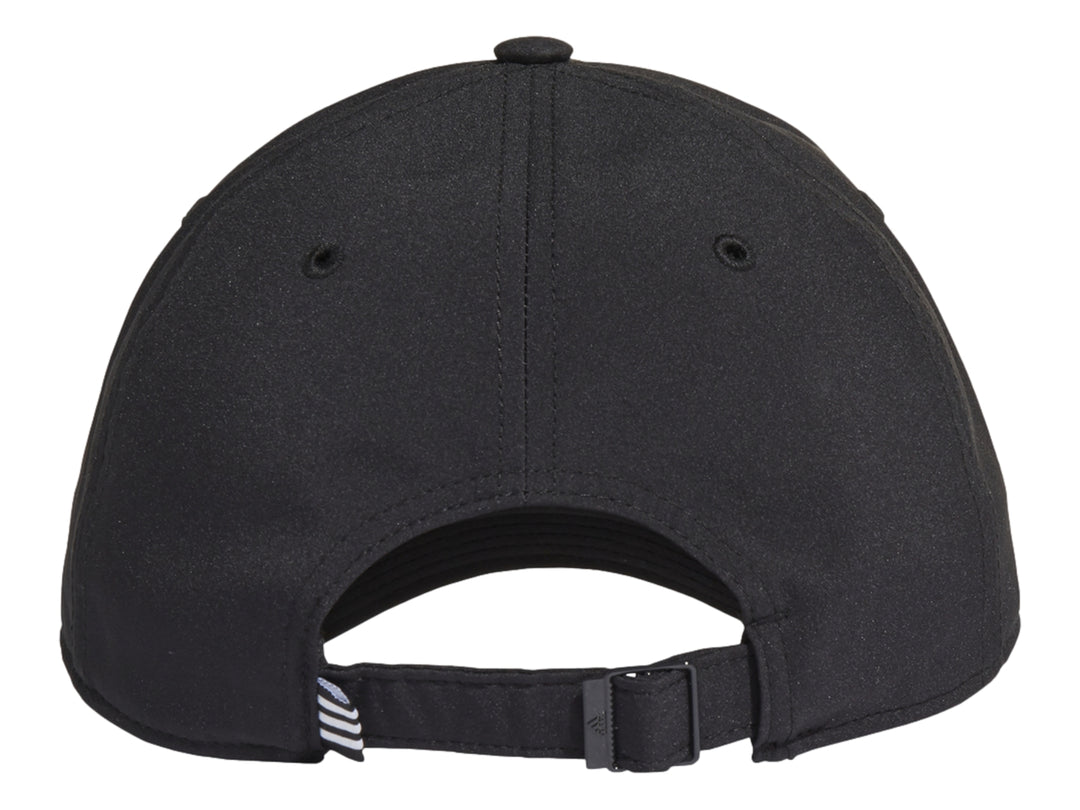 Gorra de béisbol Adidas color negro con logotipo blanco bordado en el frente.