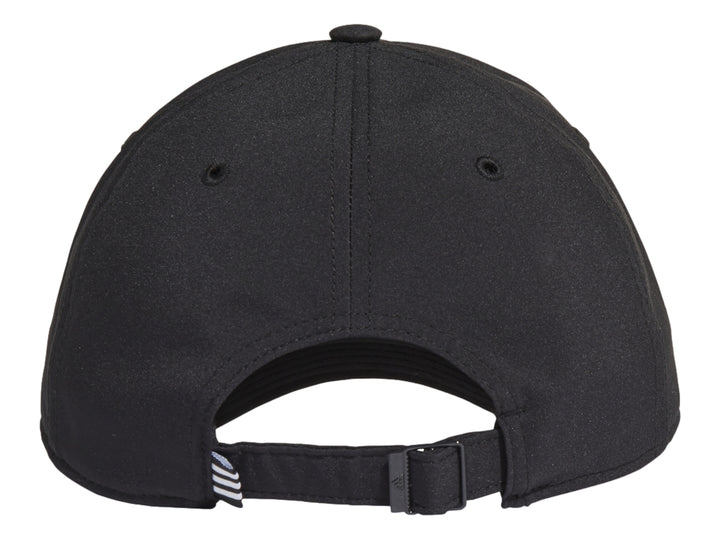 Gorra de béisbol Adidas color negro con logotipo blanco bordado en el frente.