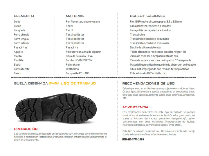 Botas de seguridad Armada Napa para mujer en color negro con costuras y detalles en morado.