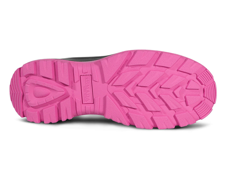 Botas de seguridad Armada en color negro con suela rosa para mujer