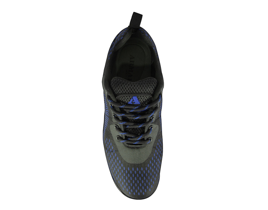 Tenis deportivos ARMADA color negro con rayas azules y suela robusta para hombre.