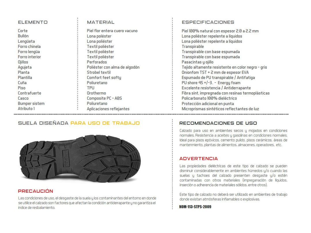 Bota de seguridad color negro marca Armada para hombre con suela robusta y cordones.