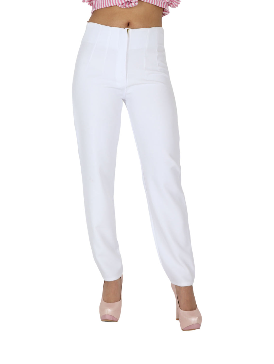 Pantalón Pao Fashion Blanco con Pinzas para Mujer