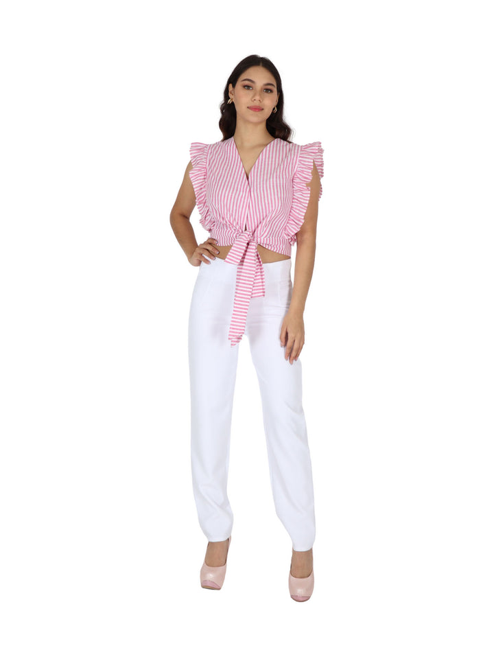 Pantalón Pao Fashion Blanco con Pinzas para Mujer