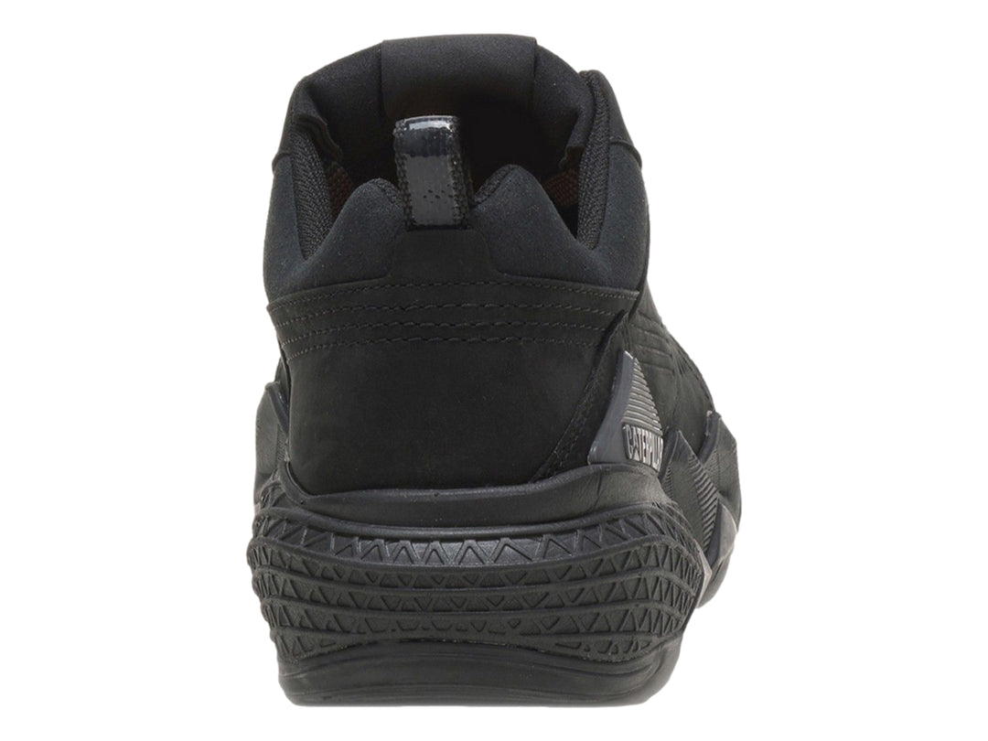 Tenis Caterpillar color negro para hombre con suela gruesa y acabado mate.