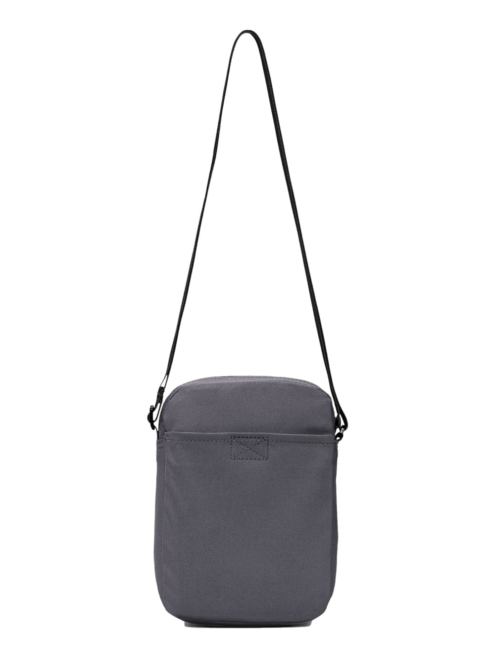 Bolso bandolera Nike Tech pequeño en color gris oscuro y negro con correa ajustable.