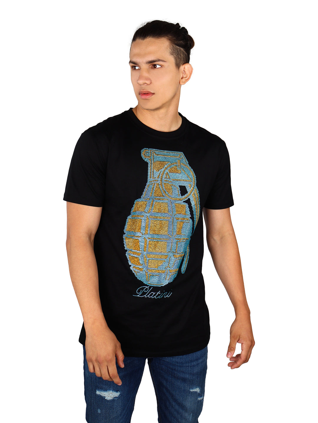 Playera Platini Manga Corta Negro para Hombre