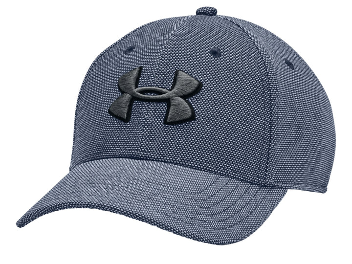 Gorra deportiva Under Armour en color azul marino con logotipo frontal en relieve y visera curva.