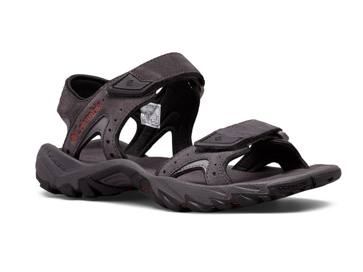 Sandalias Columbia color gris oscuro con correas ajustables y suela deportiva.