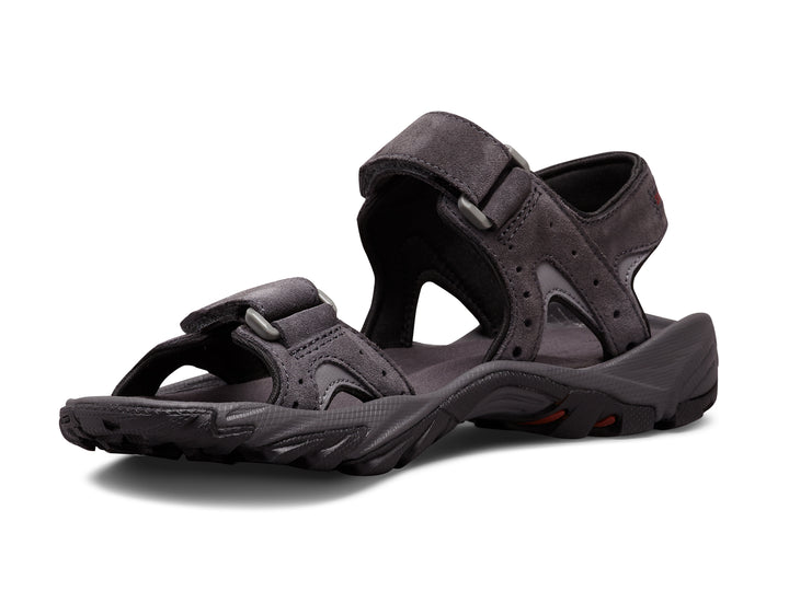 Sandalias Columbia color gris oscuro con correas ajustables y suela deportiva.