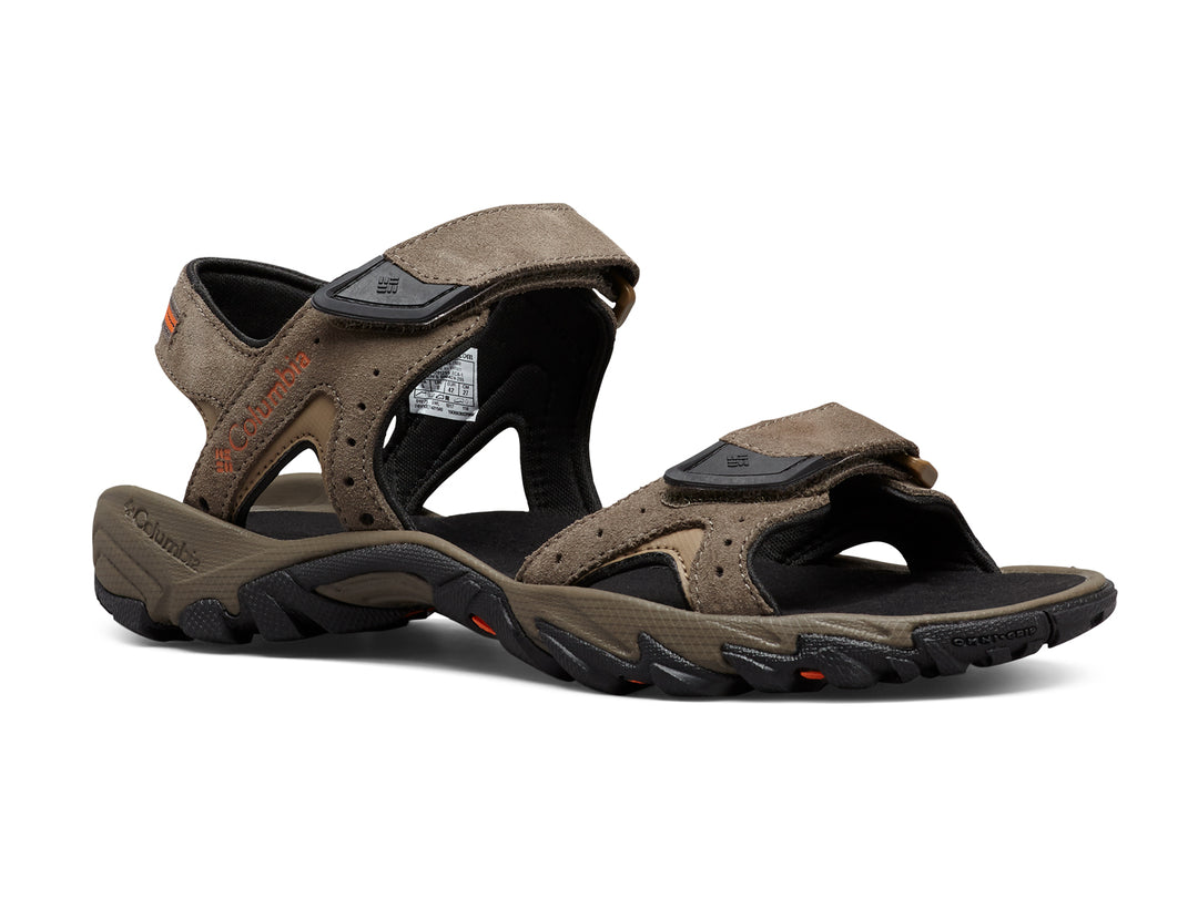 Sandalias Columbia Santiam 2 Strap para hombre en color marrón con suela negra y detalles naranjas.