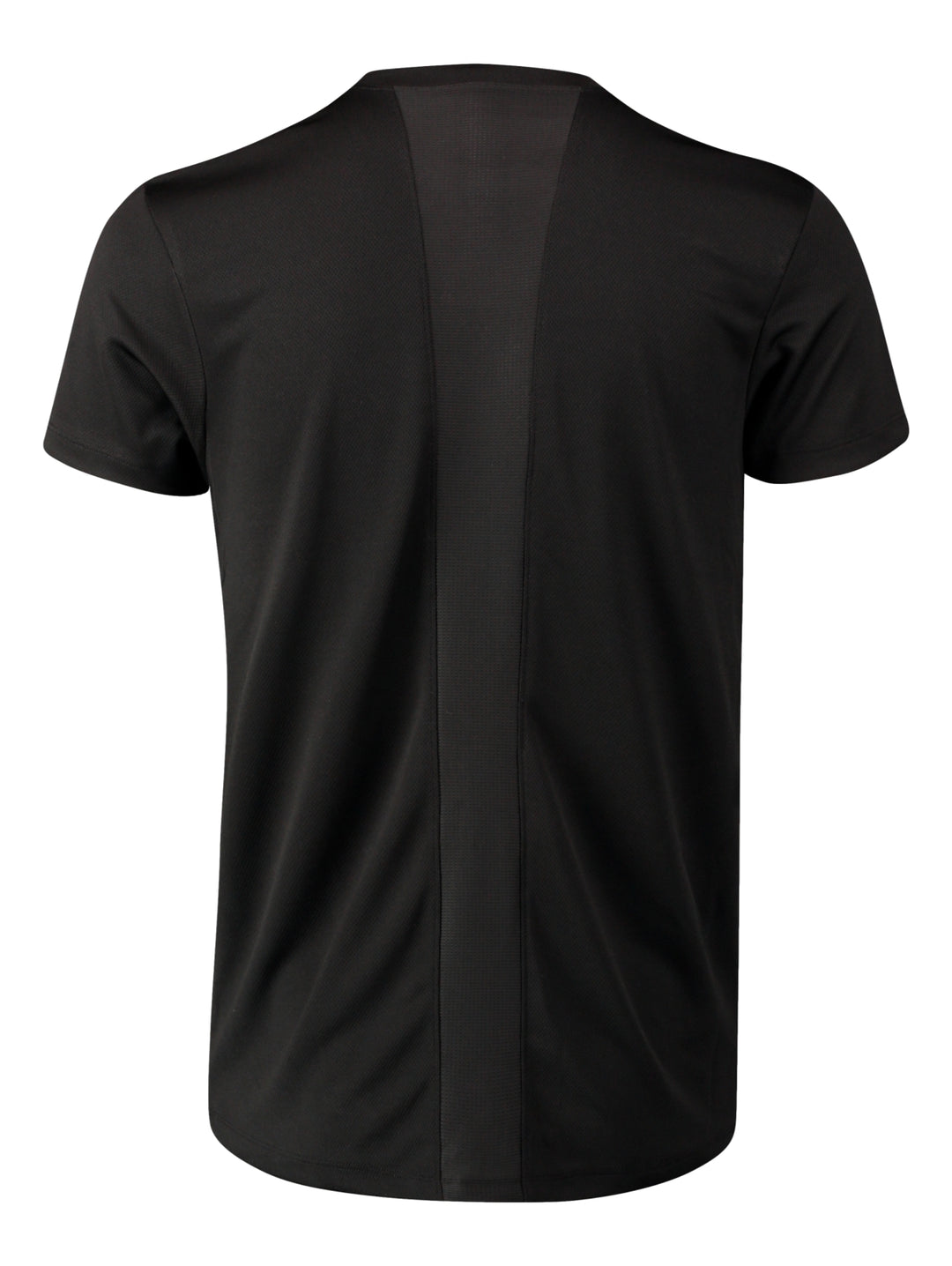 Hombre vistiendo una camiseta negra de manga corta marca PUMA con cuello redondo.