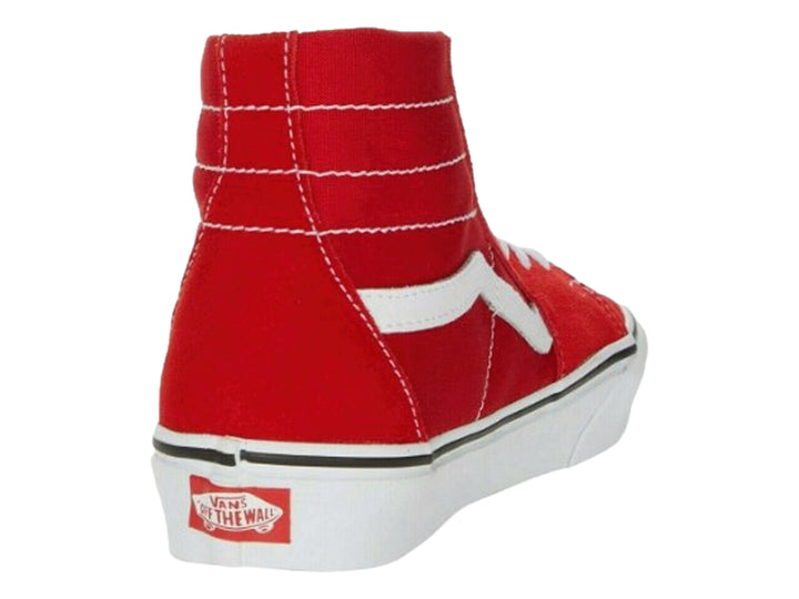 Tenis Vans Sk8 Hi Rojo y Blanco Unisex