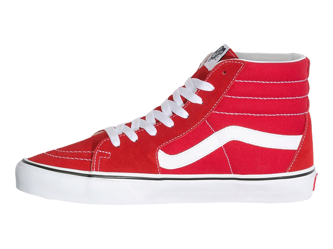 Tenis Vans Sk8 Hi Rojo y Blanco Unisex