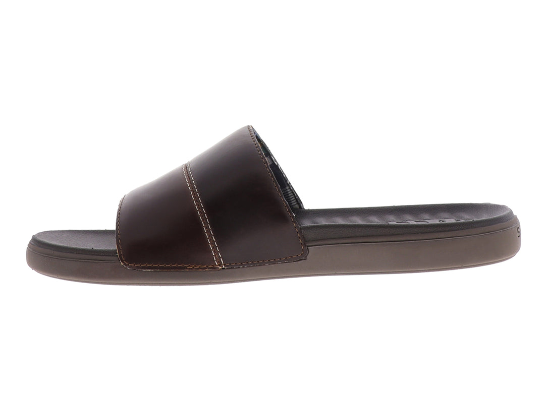 Sandalias Sperry Brown Plushwave Dock Slide de Cuero para Hombre