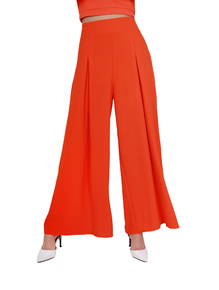 Pantalón Ancho Juliana Favela Color Naranja para Mujer