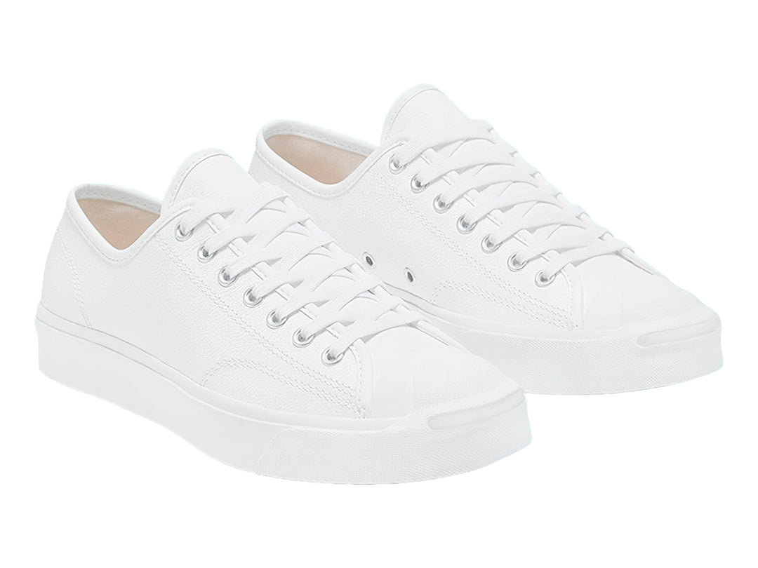 Tenis Converse Jack Purcell color blanco, estilo casual y bajo, fabricados en lona.