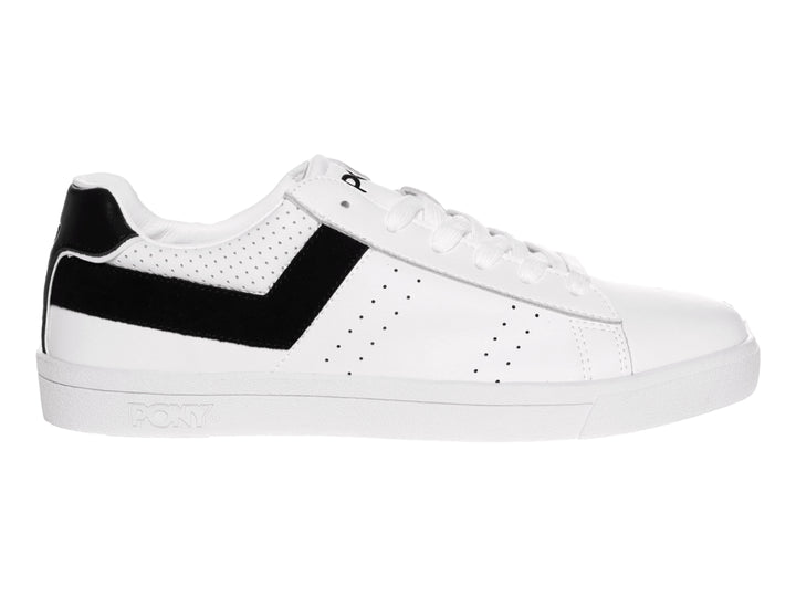 Tenis PONY modelo Italian Top Star en color blanco con franja lateral negra y suela blanca.