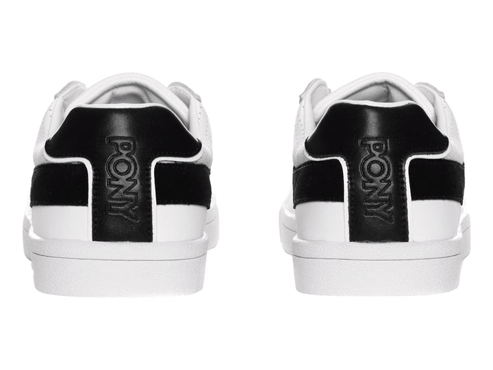 Tenis PONY modelo Italian Top Star en color blanco con franja lateral negra y suela blanca.