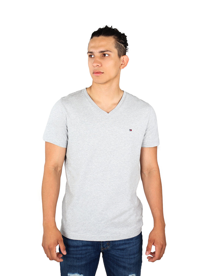 Playera Tommy Hilfiger Essential Cuello V Gris para Hombre