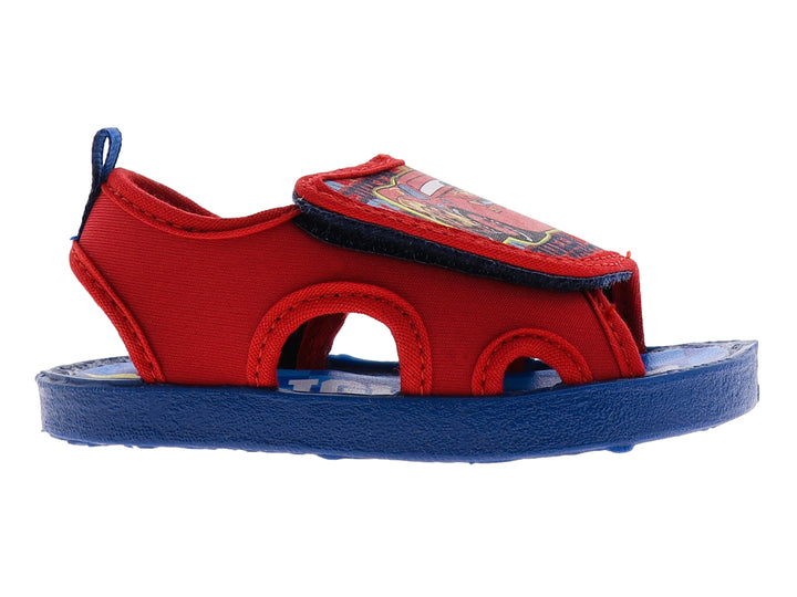 Sandalia para bebé en color rojo y azul con estampado de Rayo McQueen.