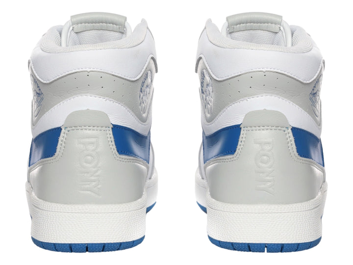 Tenis PONY City Wings HI de corte alto en colores blanco, gris y azul.