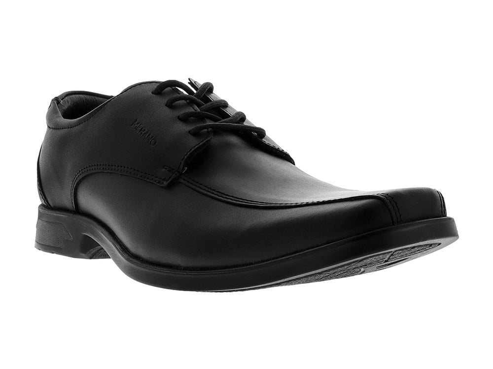 Zapato formal Merano para hombre en color negro, de material sintético liso con agujetas y suela cómoda.