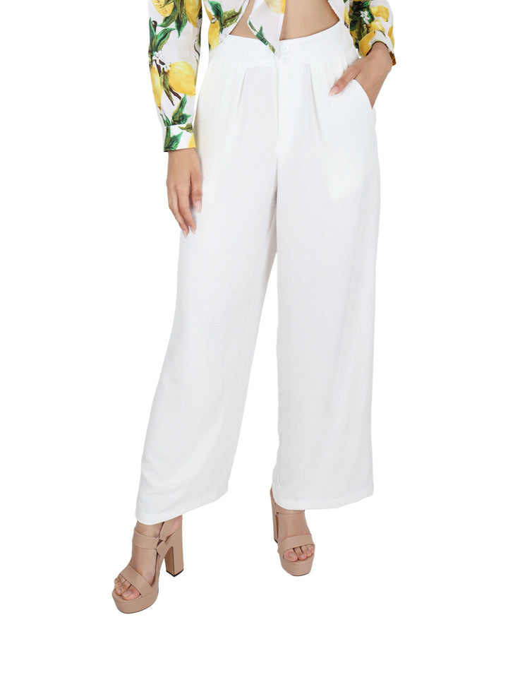Pantalón Ancho Apparel Blanco para Mujer