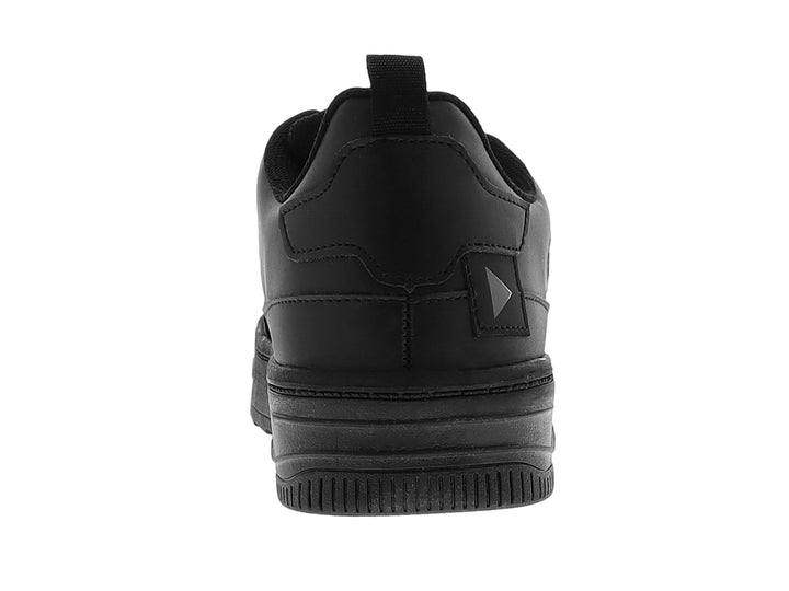 Tenis casuales marca THENTIC en color negro total con suela ancha y detalles perforados en la parte superior.