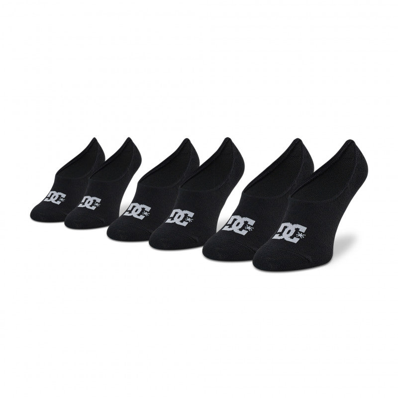 Paquete de 6 calcetines invisibles color negro con logotipo blanco de DC Shoes en la parte frontal.