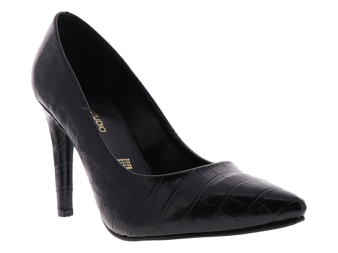 Zapatillas Luna Rosa Negro Efecto Croco