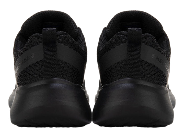 Zapato deportivo Skechers para niño en color negro total con acabado en malla.