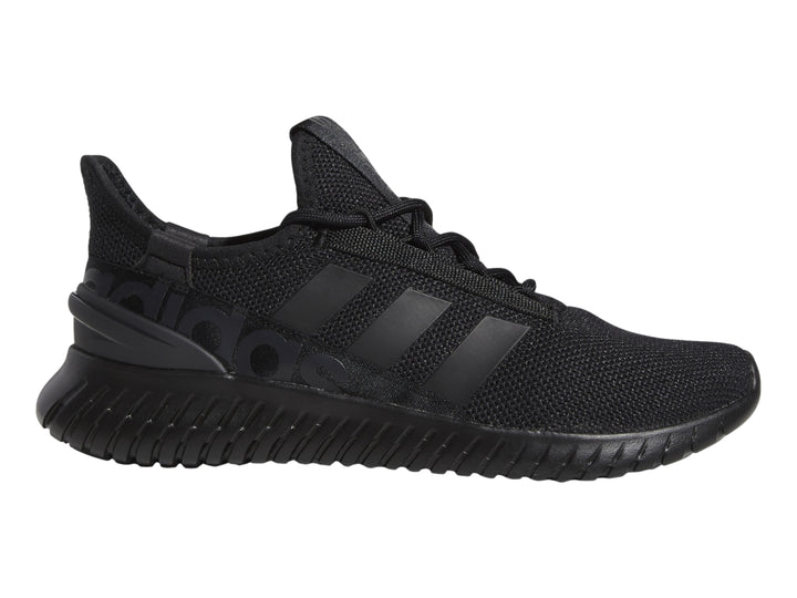 Tenis deportivos Adidas Kaptir 2.0 en color negro, vista lateral sobre fondo blanco.